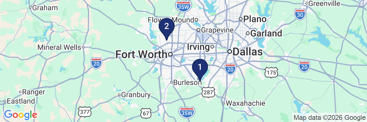 Map showing facility locations