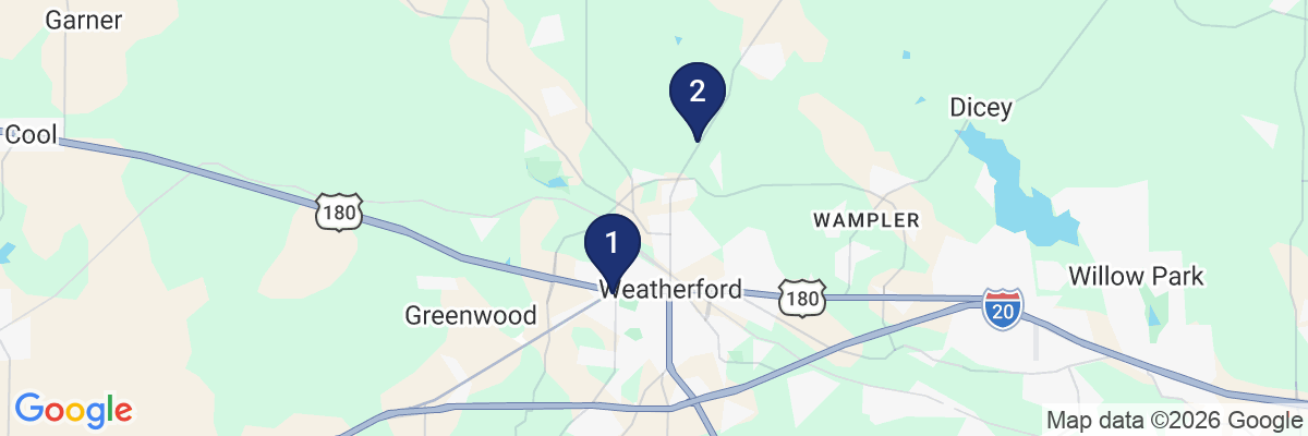 Map showing facility locations