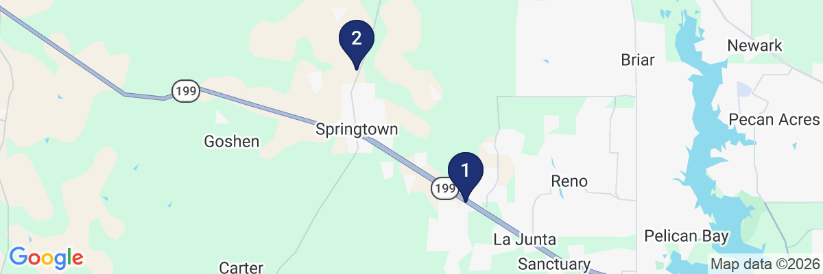 Map showing facility locations