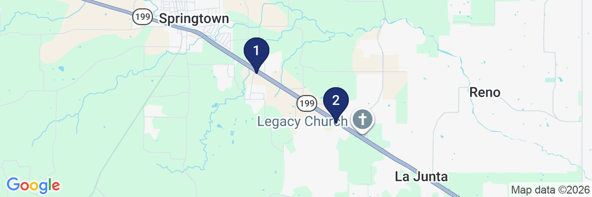 Map showing facility locations