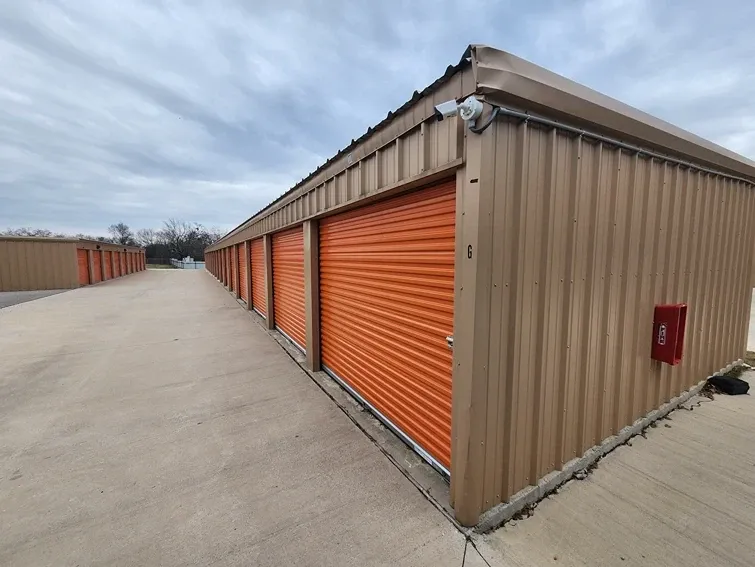 Drive up units and security camera at Overflow Garage