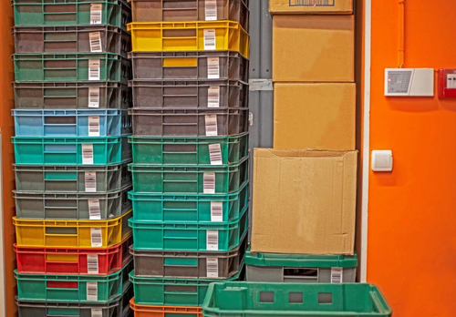 Stacked storage bins